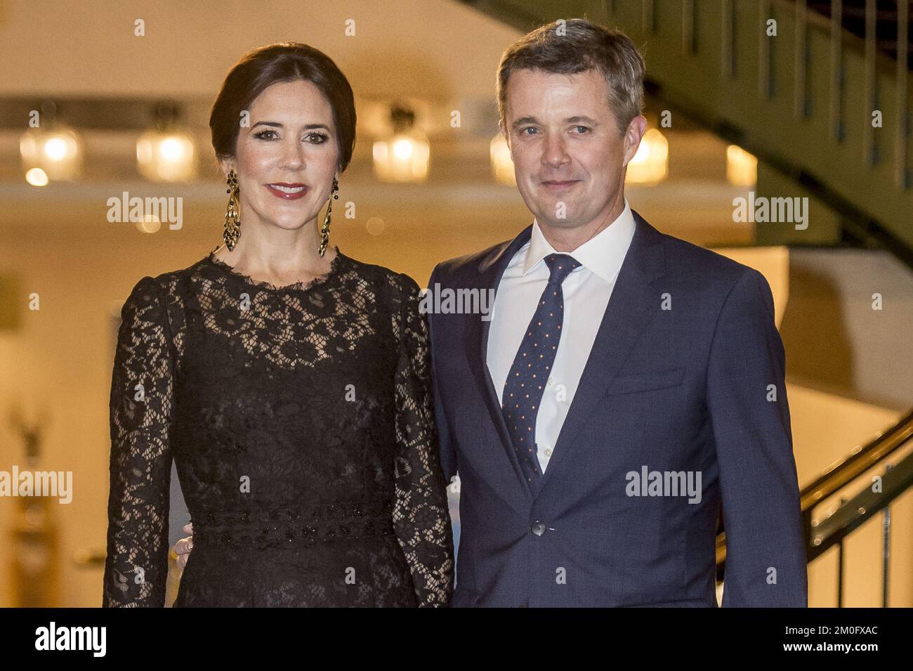 On November 7th 2018 TRH Crown Prince Frederik and Crown Princess Mary attended a grand dinner at the Waldorf Astoria in Rome. The Crown Prince Couple are part of a business delegation tour lasting from November 6th to 8th.. Stock Photo