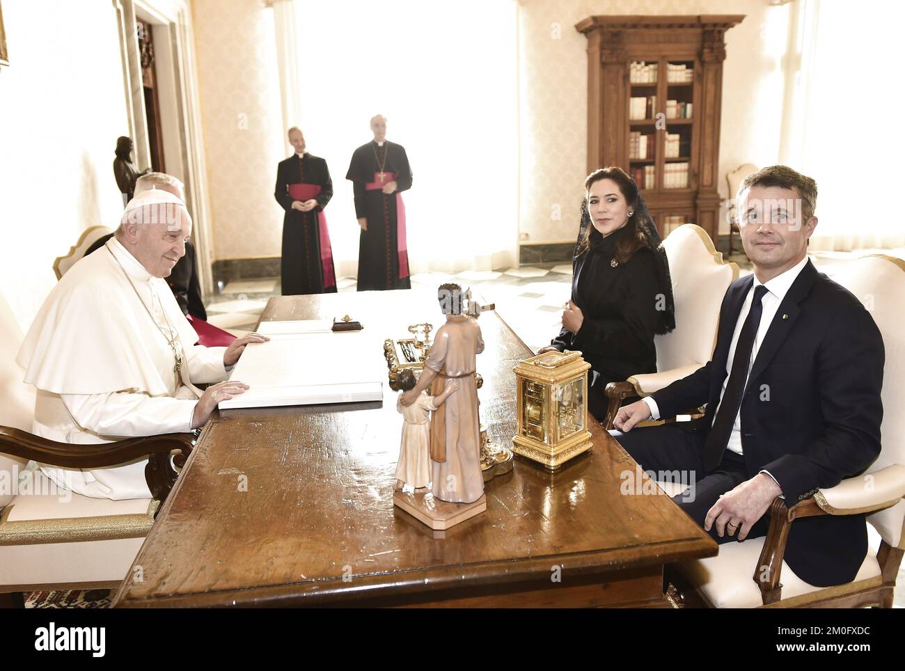 On November 8th 2018 TRH Crown Prince Frederik and Crown Princess Mary had an audience with Pope Francis at the Vatican in Rome. The Crown Prince Couple is part of a business delegation promoting Danish/Italian business alliances and the visit lasts from November 6th to 8th. Stock Photo