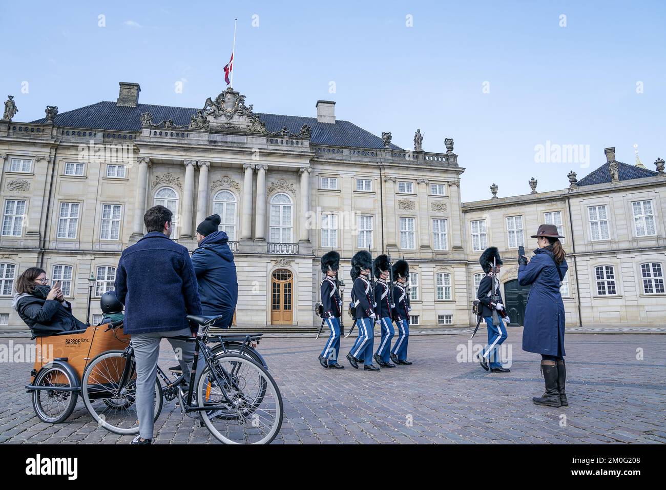 Flags are flown at halfmast at Palace in Copenhagen