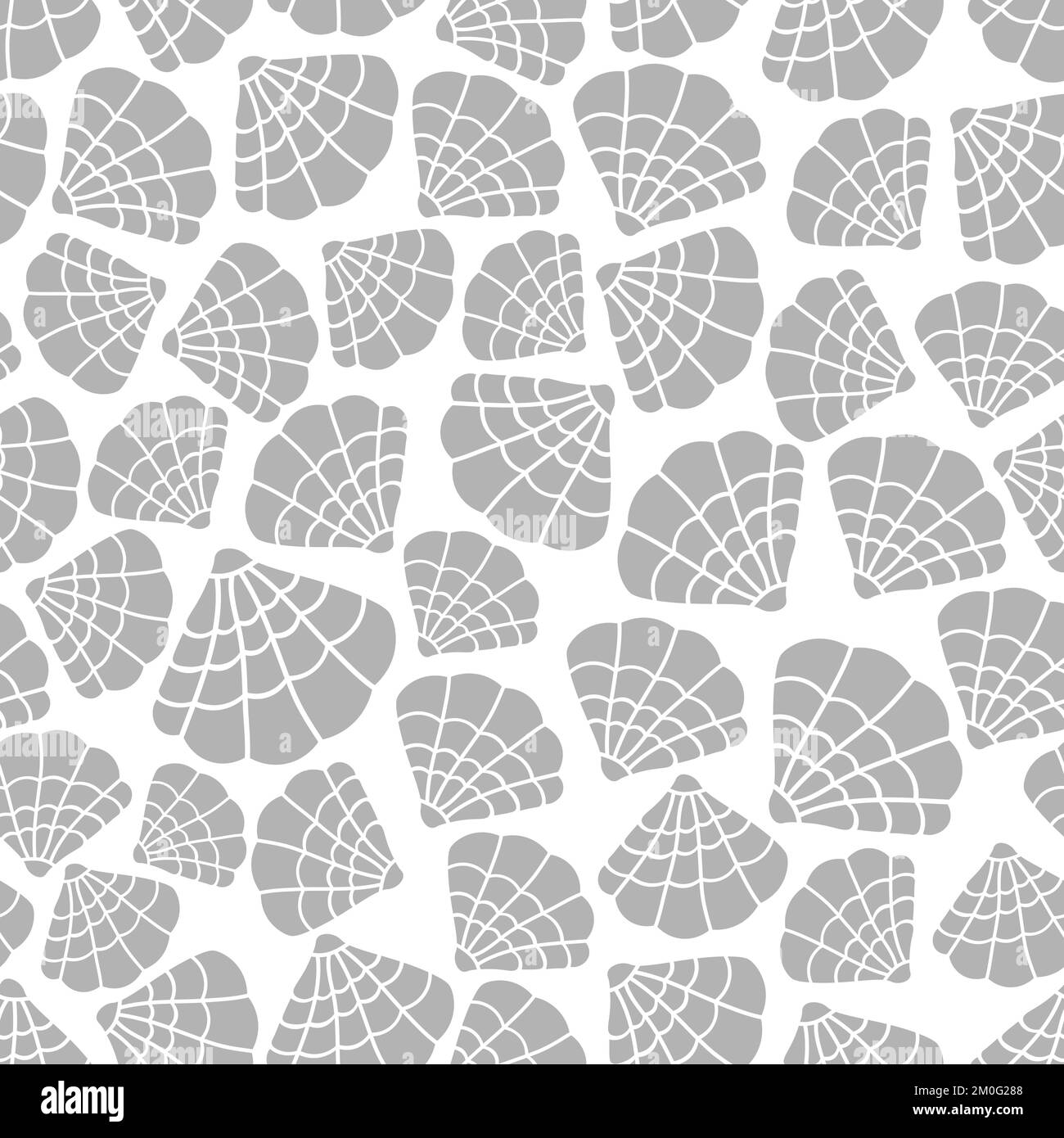 Vector seamless pattern illustration with seashells graphic symbols. Stock Vector