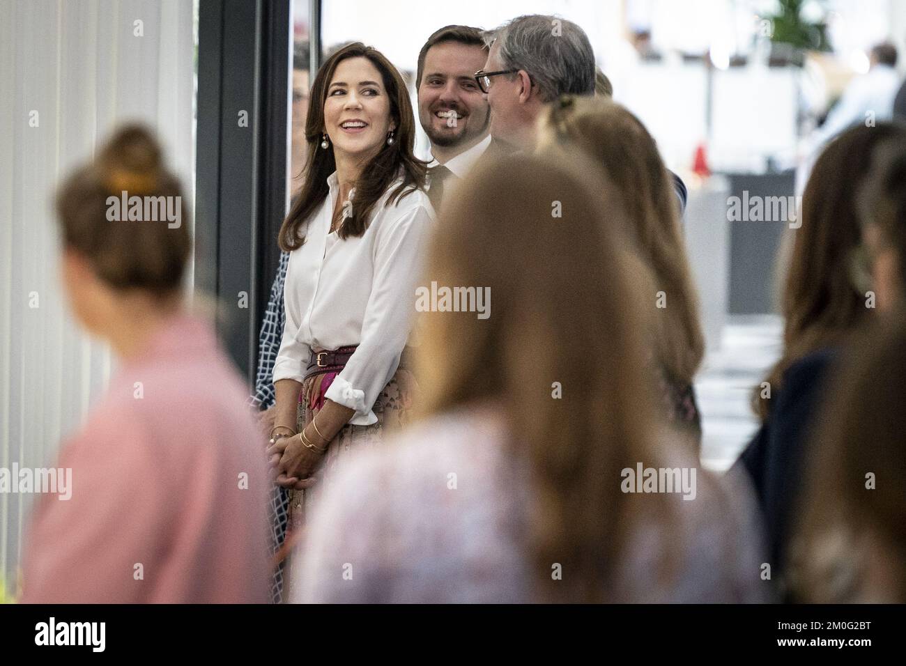 Crown Princess Mary attended Creative Denmark's launch event 'Creative Summit' at Industriens Hus in Copenhagen. Wednesday, June 23, 2021. Dansk Industri (The Confederation of Danish Industry) and Creative Denmark want to create a platform that focuses on the growth potential in the creative industries, while at the same time facilitating knowledge and networking opportunities where creative actors can be inspired by each other's business areas and models. With her participation, Crown Princess Mary helped focus attention on talented Danish creative companies. (Photo: Mads Claus Rasmussen/Ritz Stock Photo