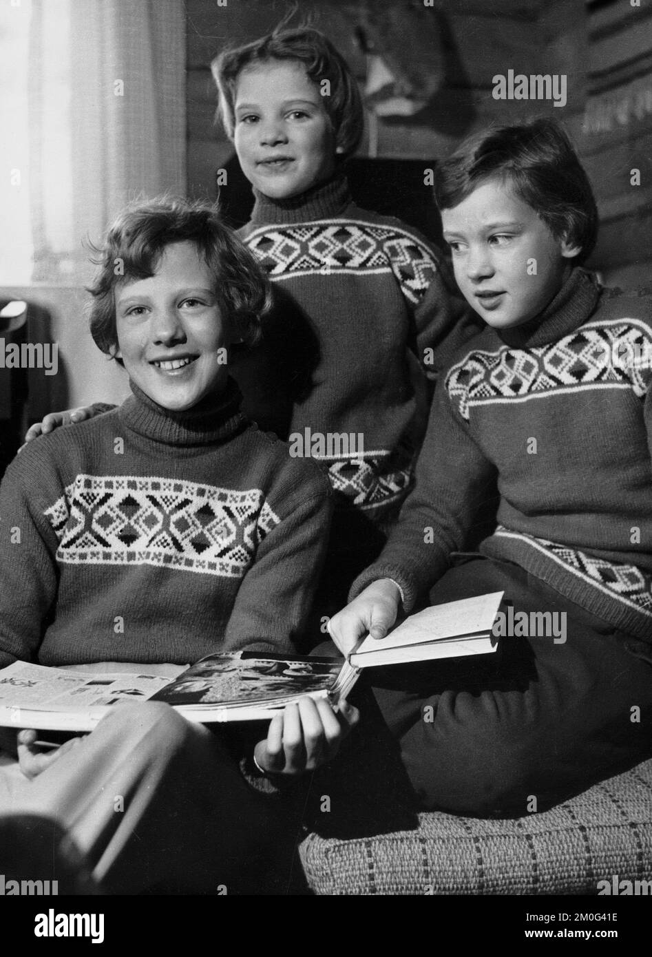 From the left Princess Margrethe, Princess Anne-Marie and Princess
