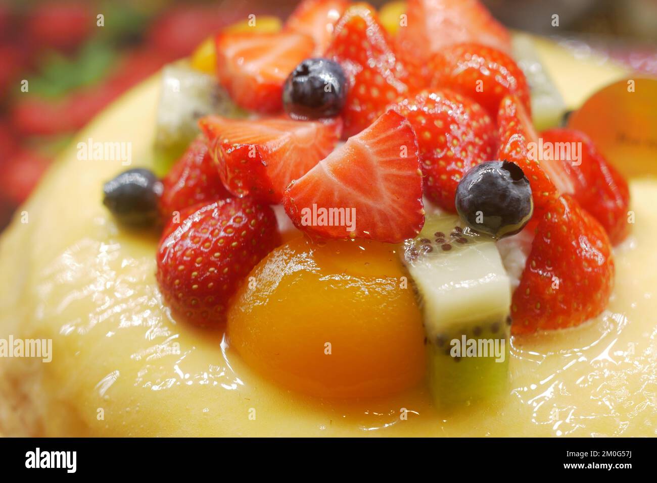 strawberry tart cake close up  Stock Photo