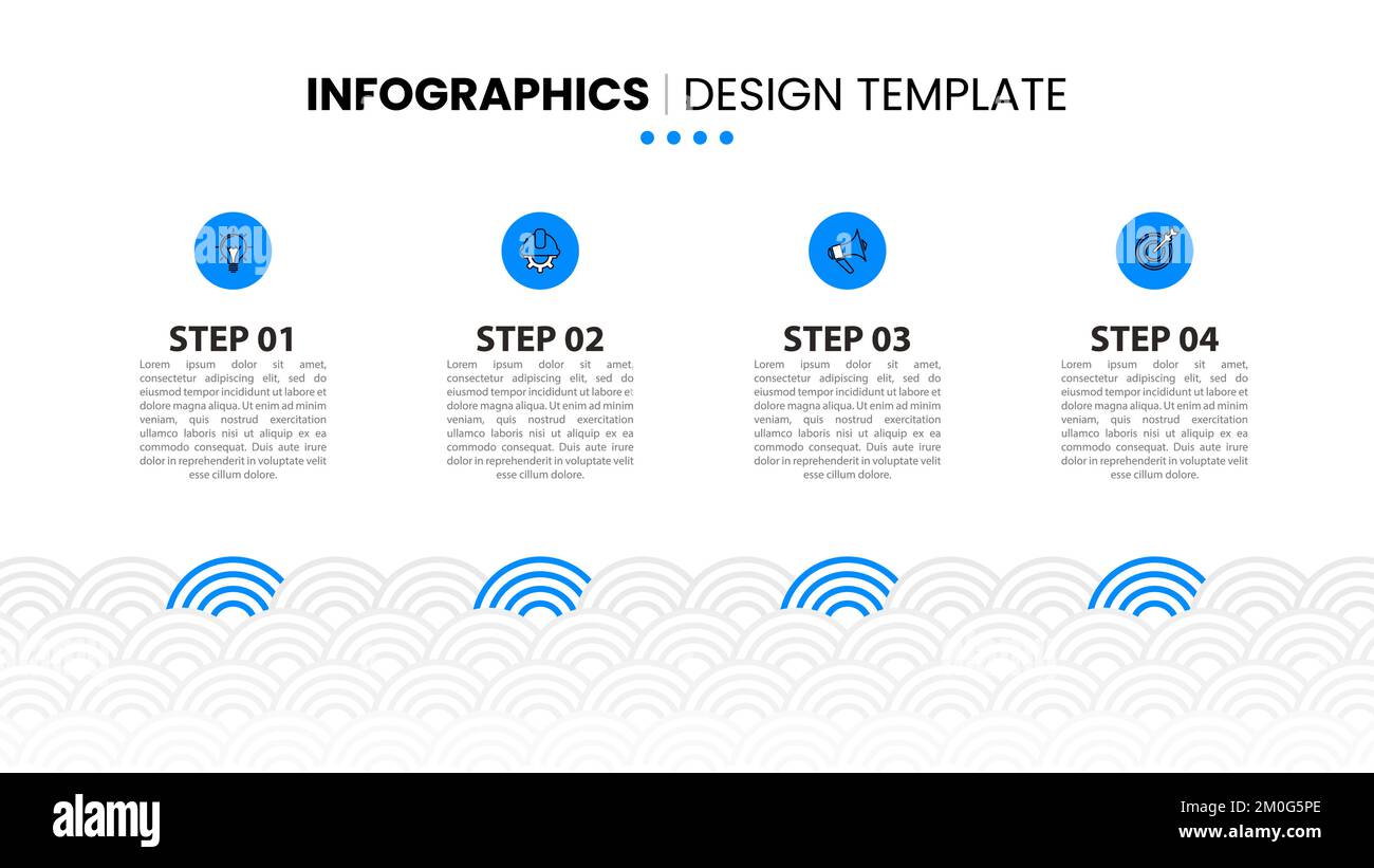 Infographic template with icons and 4 options or steps. Can be used for ...
