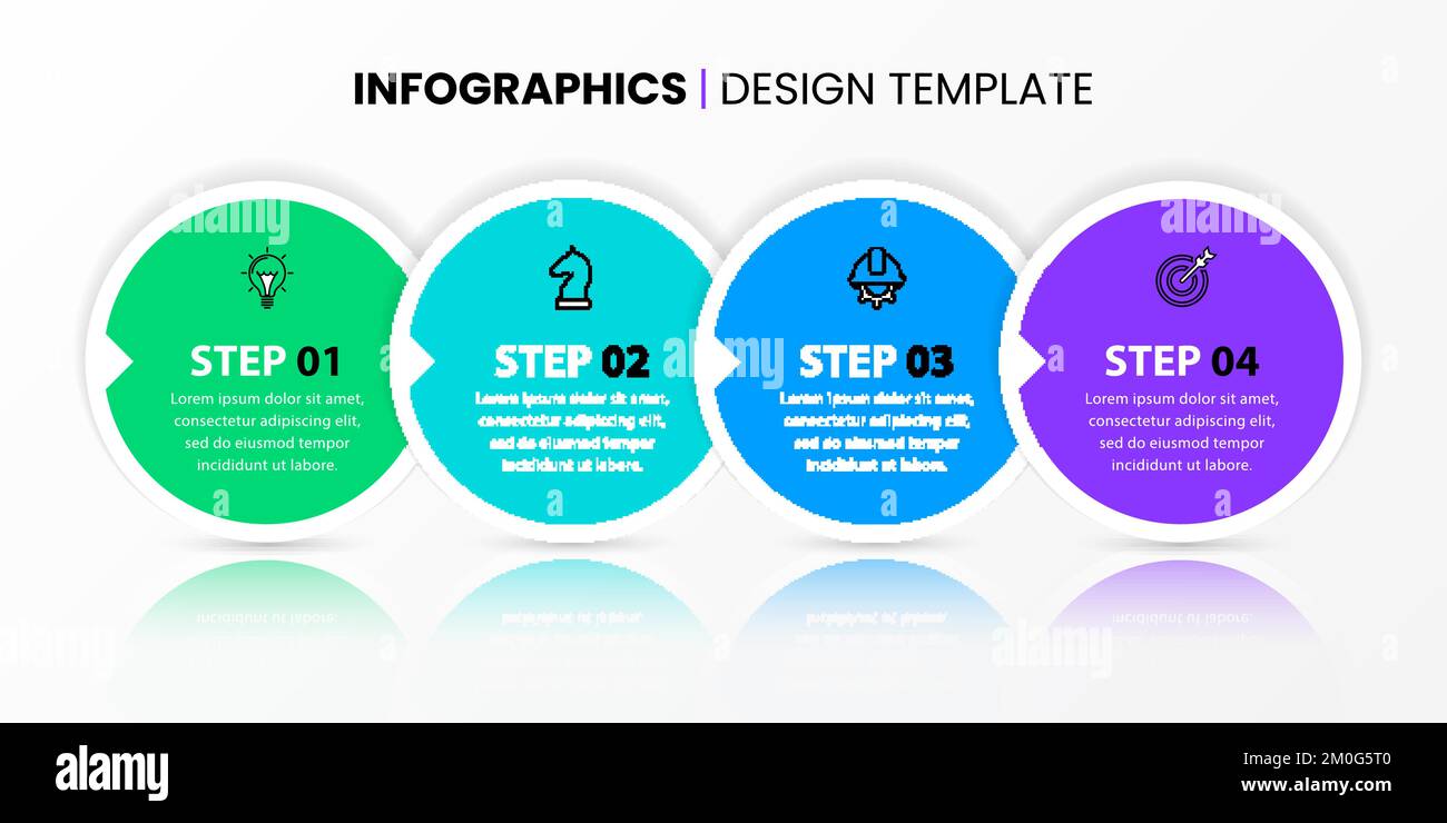 Infographic template with icons and 4 options or steps. Can be used for ...