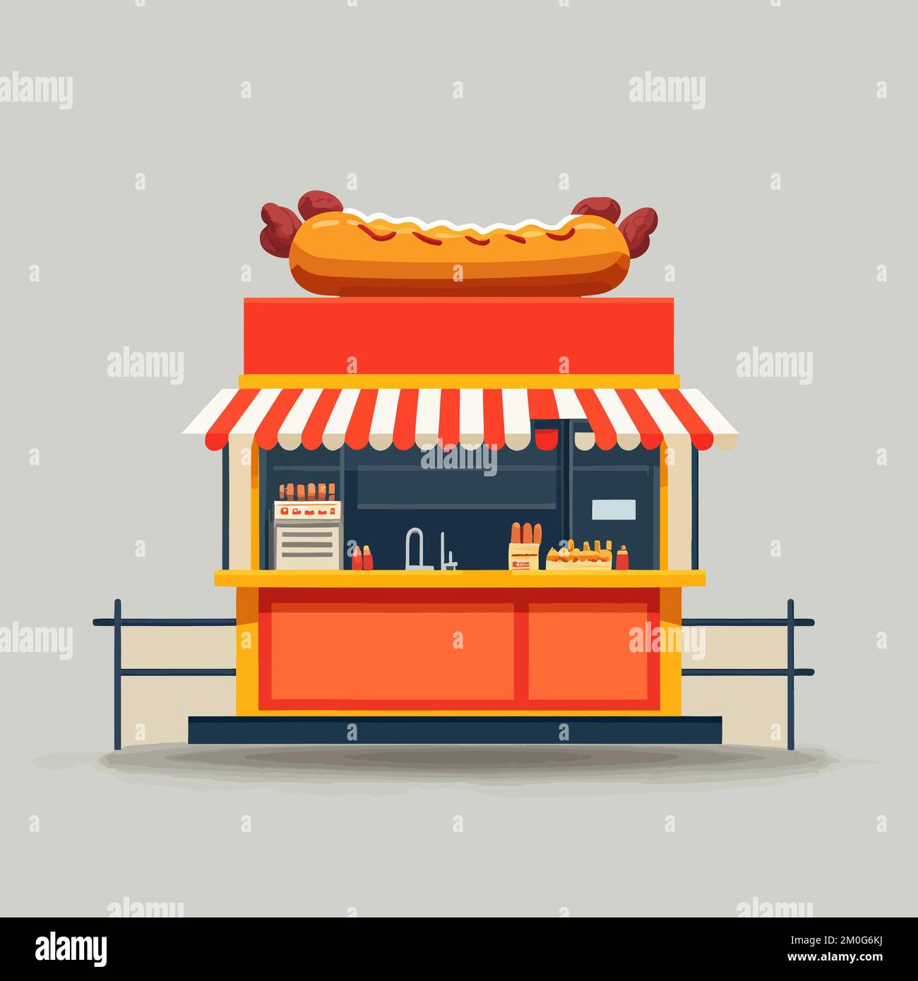 A Vector Of A Hot Dog Stand Illustration Isolated On An Empty Gray rohnert-park-health-center-aliados-health