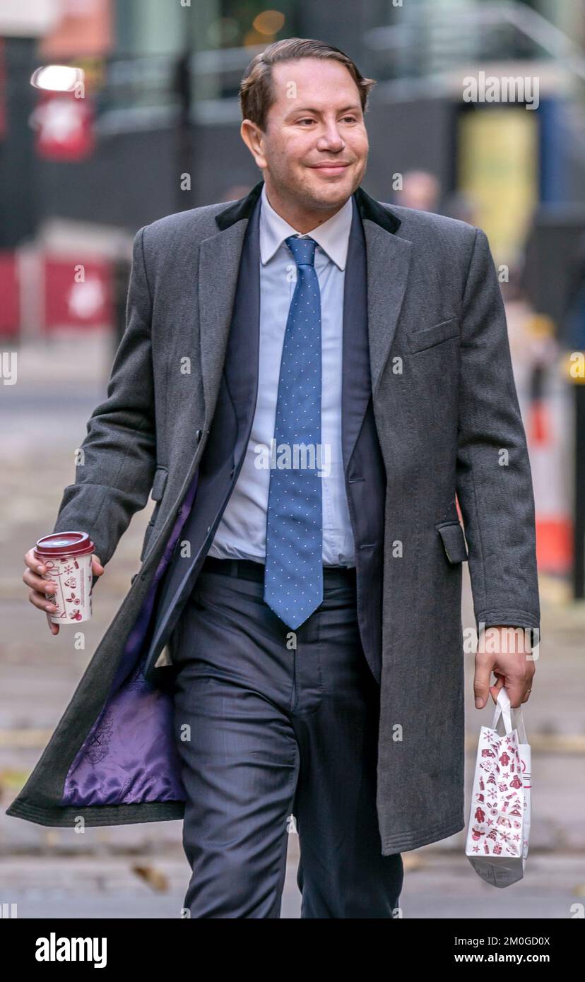 Socialite James Stunt outside Leeds Cloth Hall Court during a break for