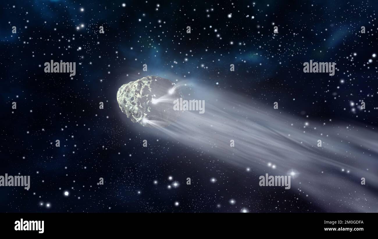 A comet in space Stock Photo