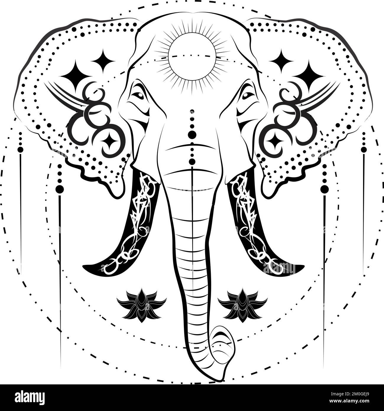 Limited Edition Replica Elephant - Henna and Head Scarves (10cm)