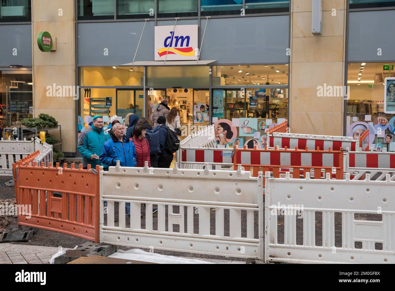 road construction site on Guerzenichstreet in the historic town