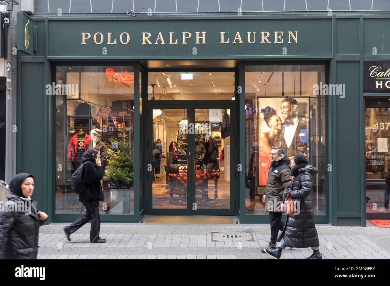 Polo Ralph Lauren store on the shopping street Hohe Strasse, Cologne, Germany. Polo Ralph Lauren Store auf der Einkaufsstrasse Hohe Strasse, Koeln, De Stock Photo