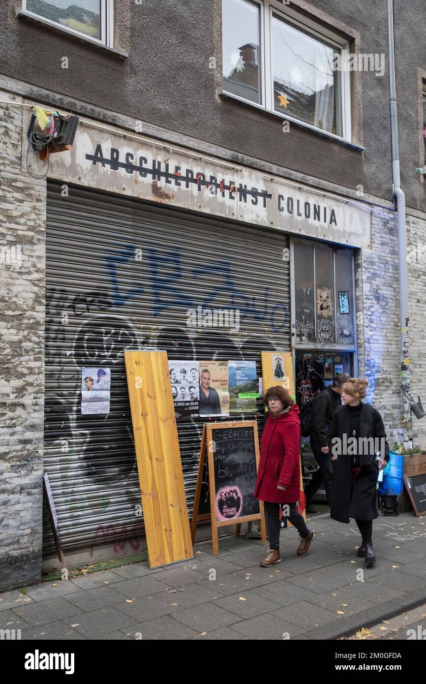 store on Koerner street in Ehrenfeld district, selling vinyl records
