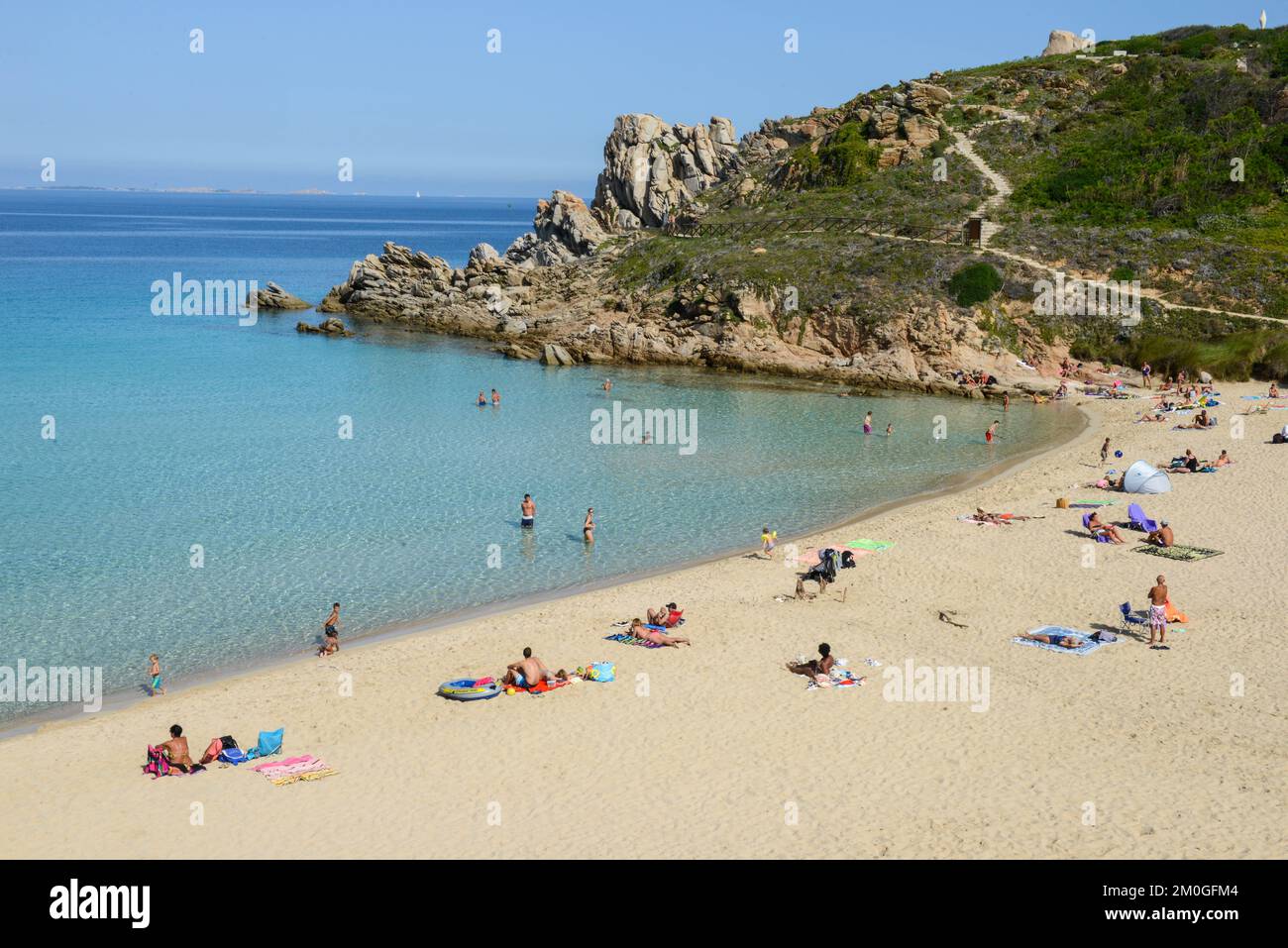 Santa Teresa di Gallura, Italy - 19 Oktober 2022: view at the beach of Santa Teresa di Gallura on Sardinia in Italy Stock Photo