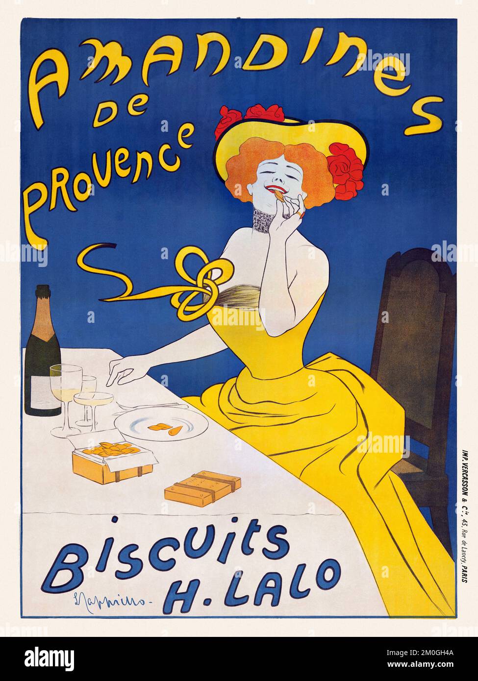 Amandines de provence. Biscuits H. Lalo by Leonetto Cappiello (1875-1942). Poster published in 1905 in France. Stock Photo
