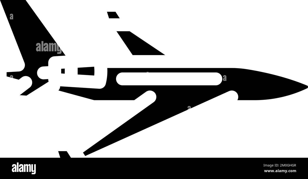 private jet airplane aircraft glyph icon vector illustration Stock