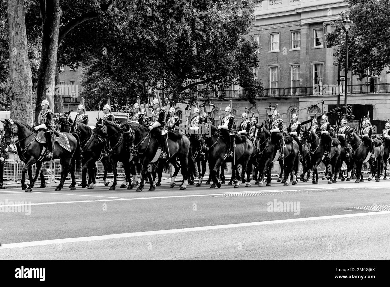 The Blues and Royals (Royal Horse Guards) Take Part In Queen Elizabeth II Funeral Procession
