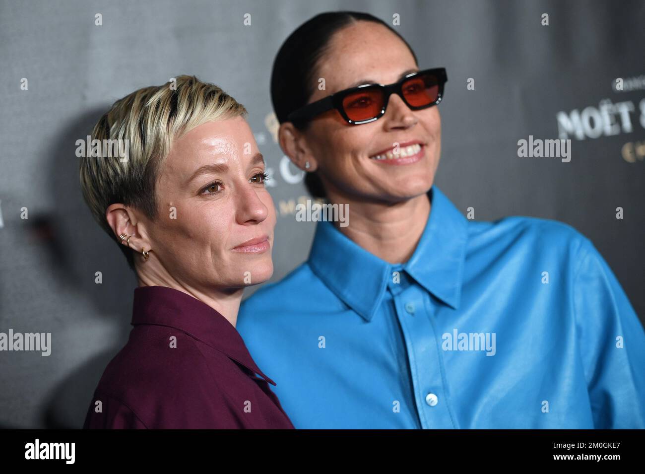 (L-R) Megan Rapinoe and Sue Bird attend the Moet & Chandon Holiday