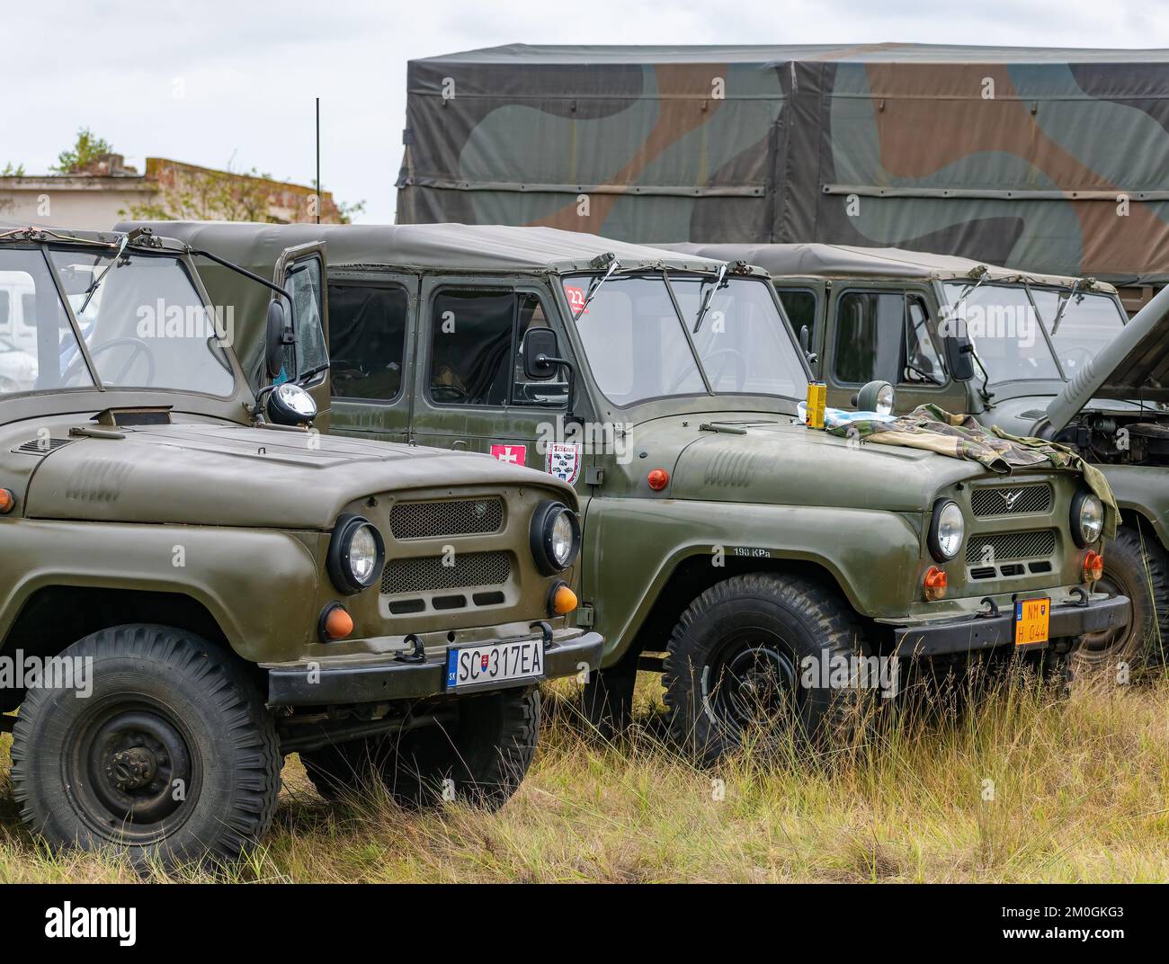 Military Day Hodonin - Panov. Historical and contemporary military equipment - military vehicle UAZ 469 Stock Photo