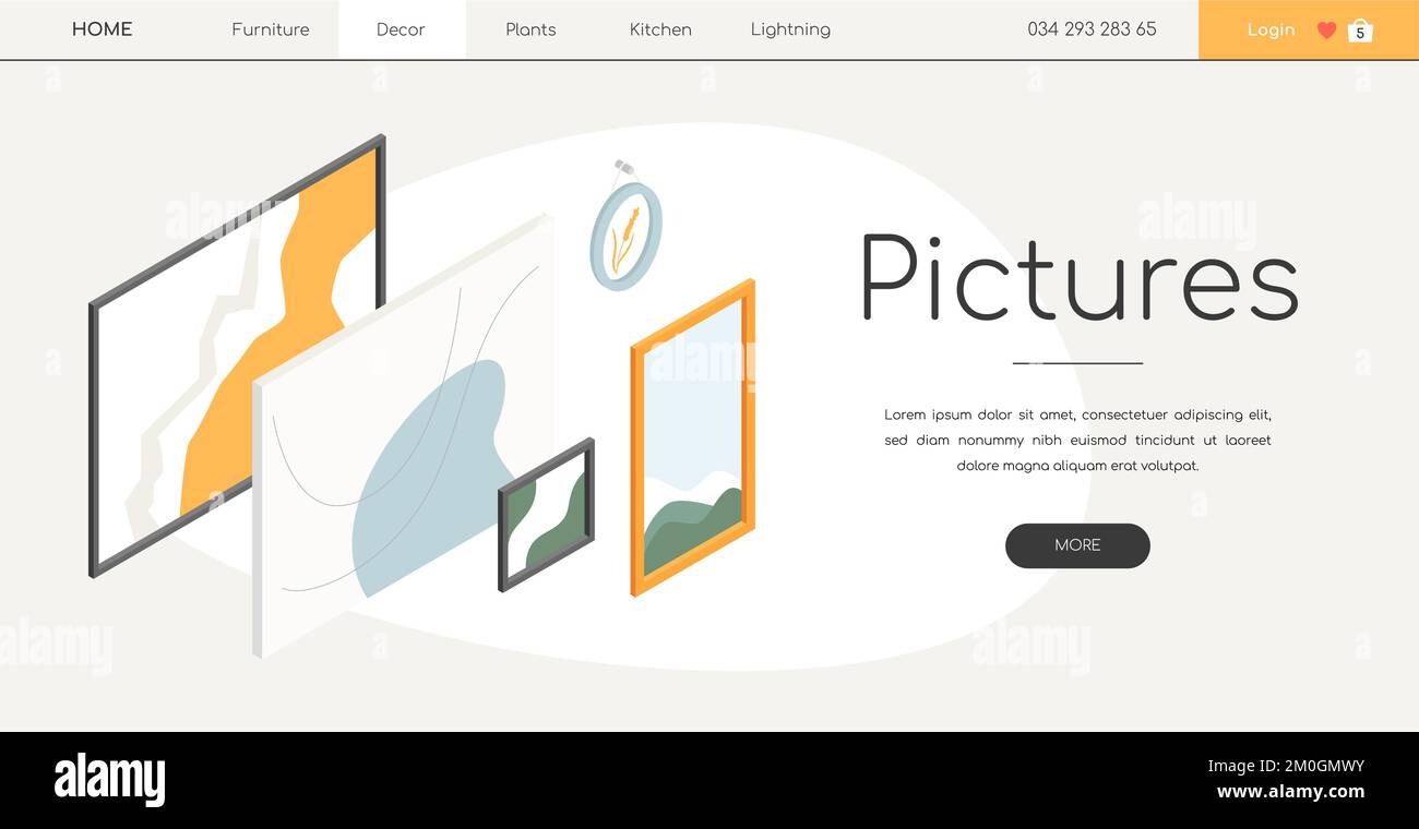 Pictures and paintings - line design style isometric web banner Stock ...