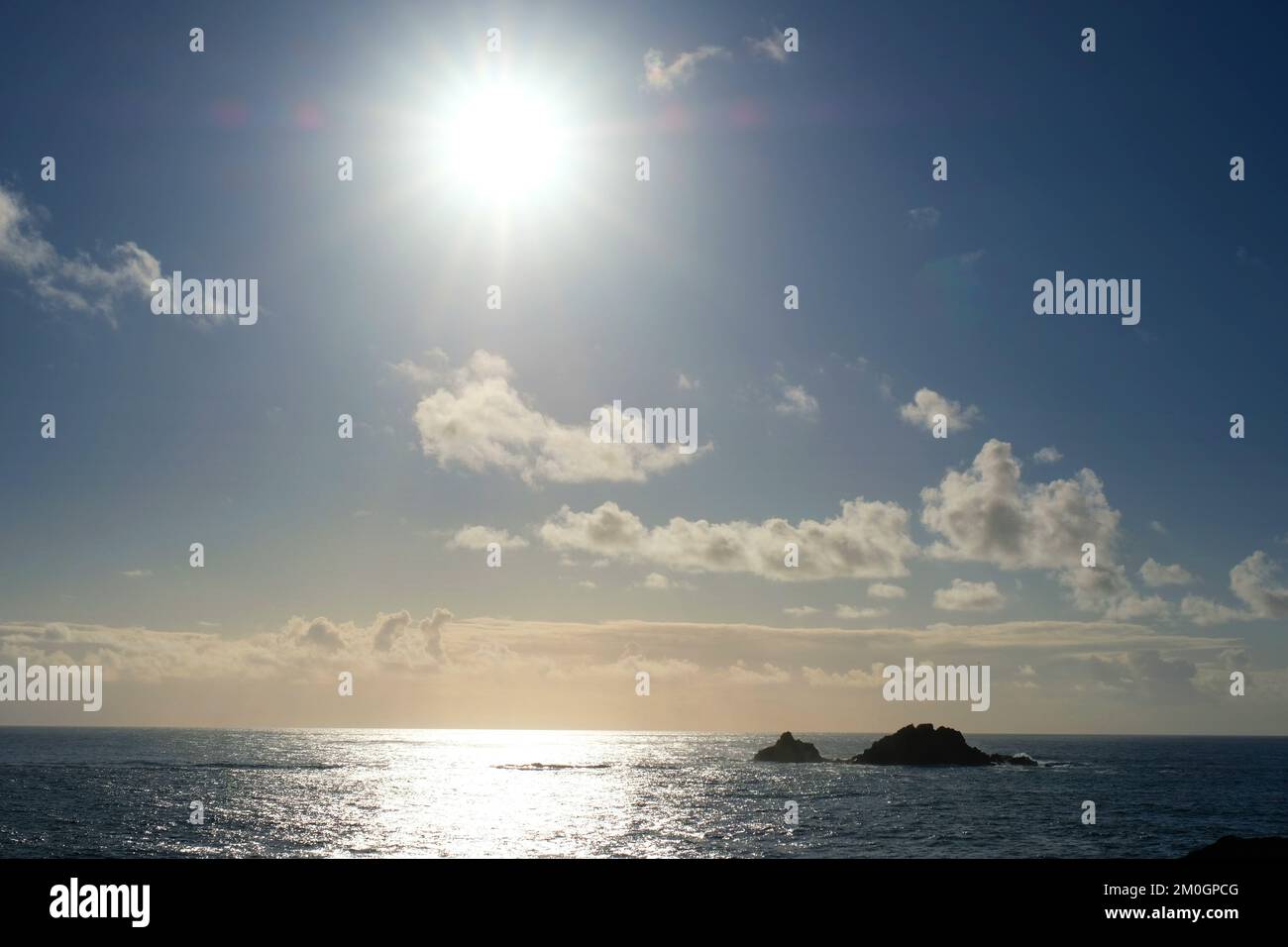 The Brisons, a group of islands off Cape Cornwall, near Lands End, Cornwall, UK - John Gollop Stock Photo