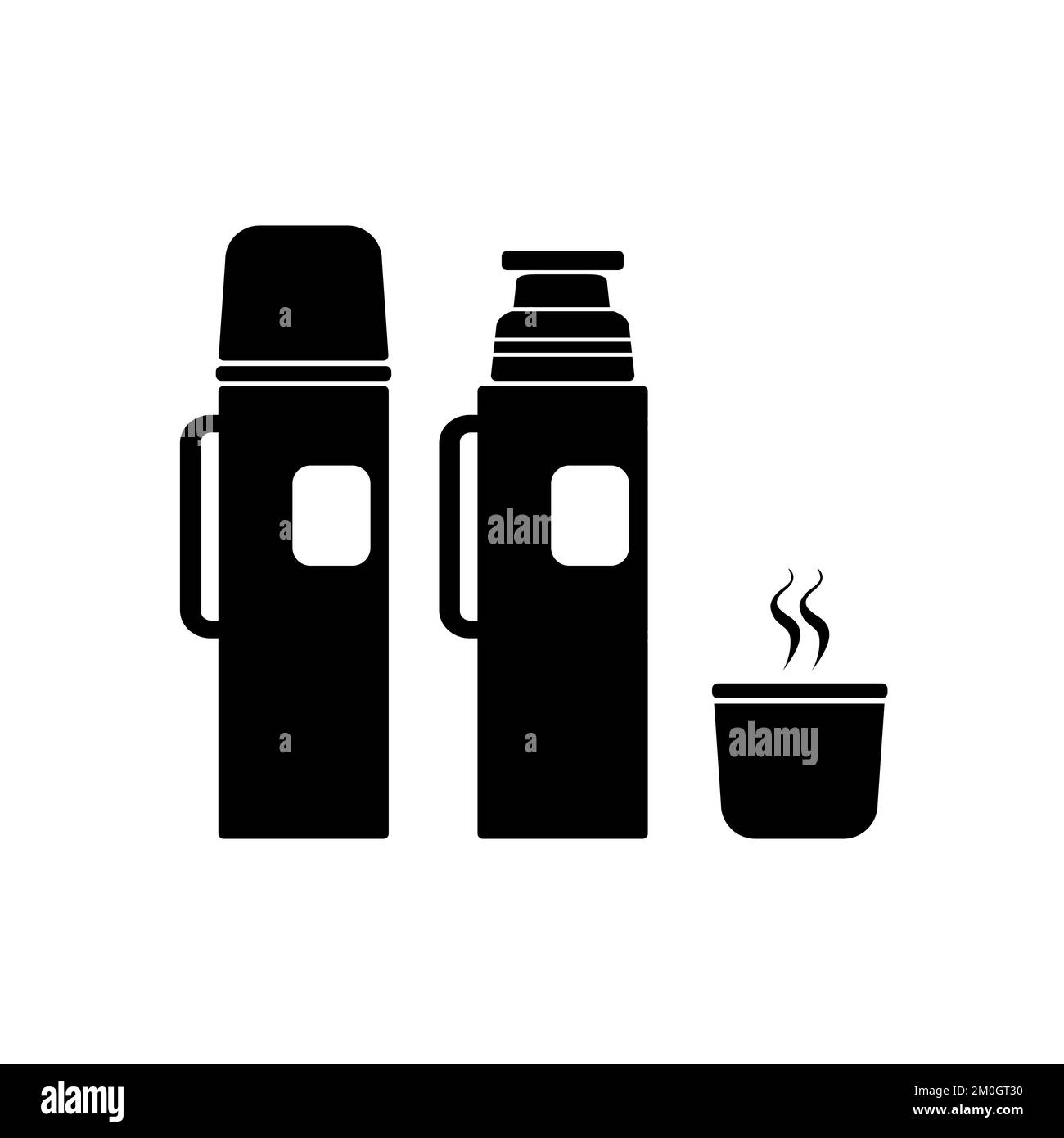 thermos icon from camping collection. Thin linear thermos, tourism, fire  outline icon isolated on white background. Line vector thermos sign, symbol  Stock Vector
