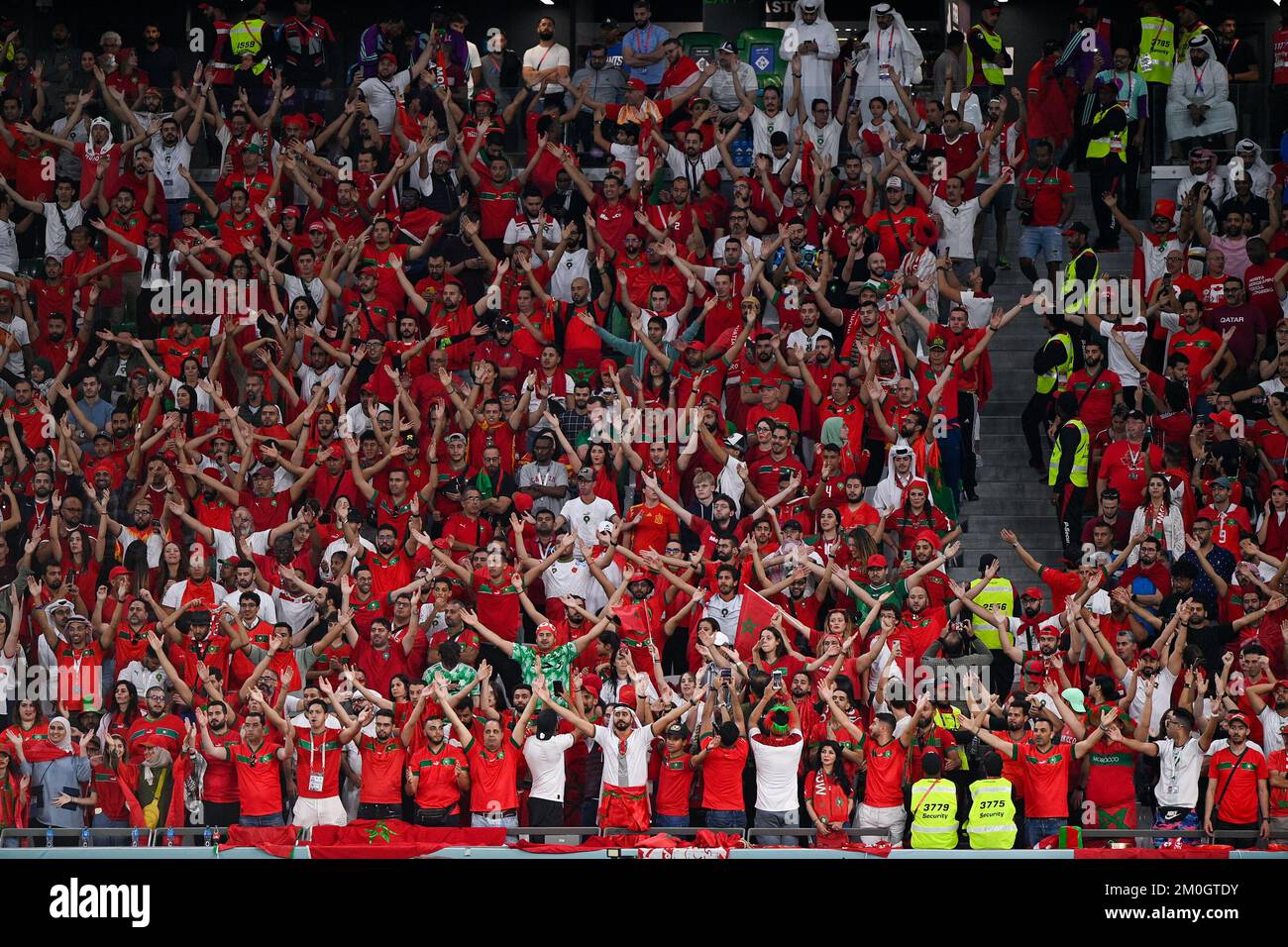 AL RAYYAN, QATAR - DECEMBER 6: Fans and supporters of Morocco during ...