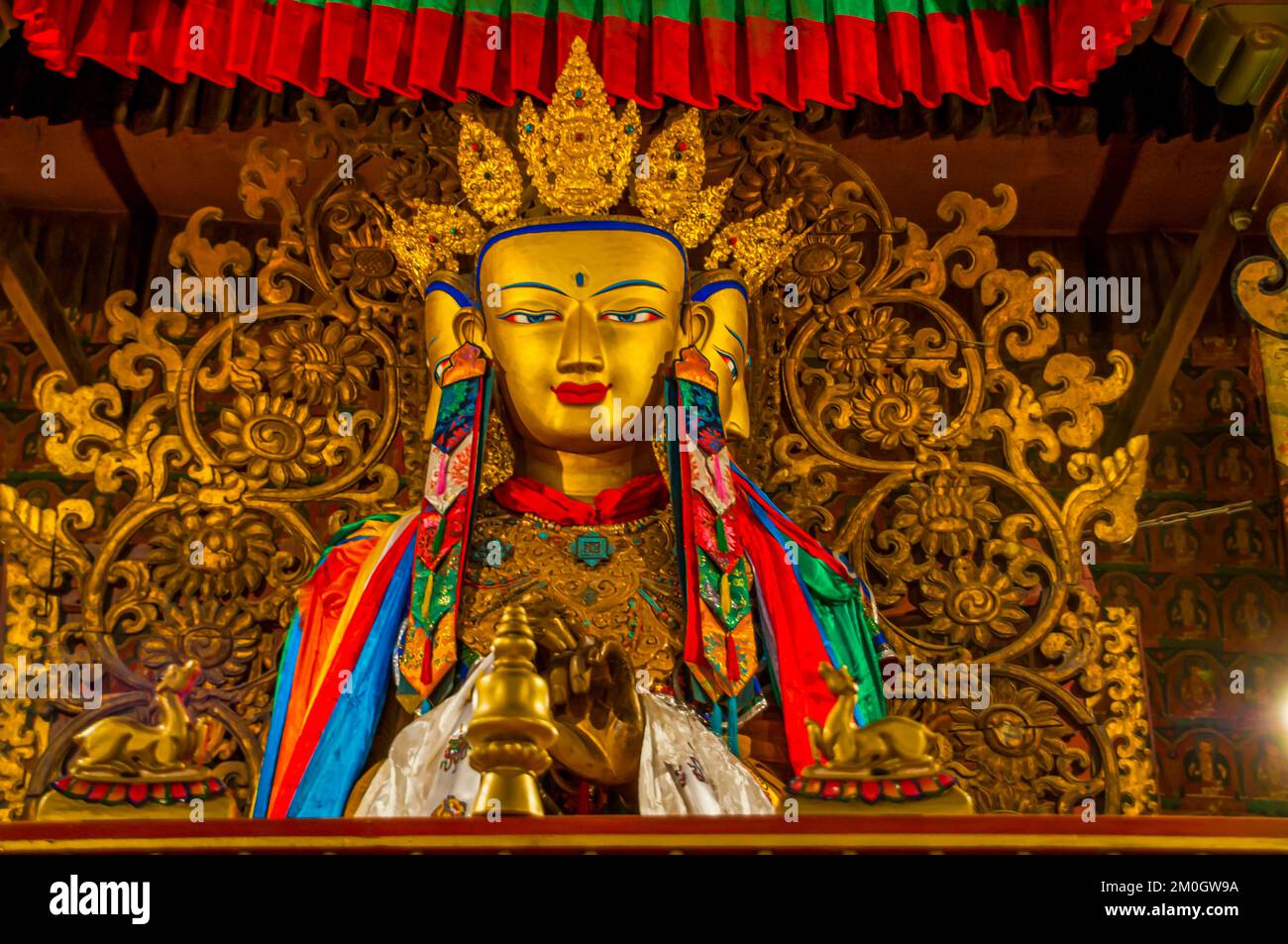 Buddhas in the Kumbum in the monastery of Gyantse, Tibet, Asia Stock Photo