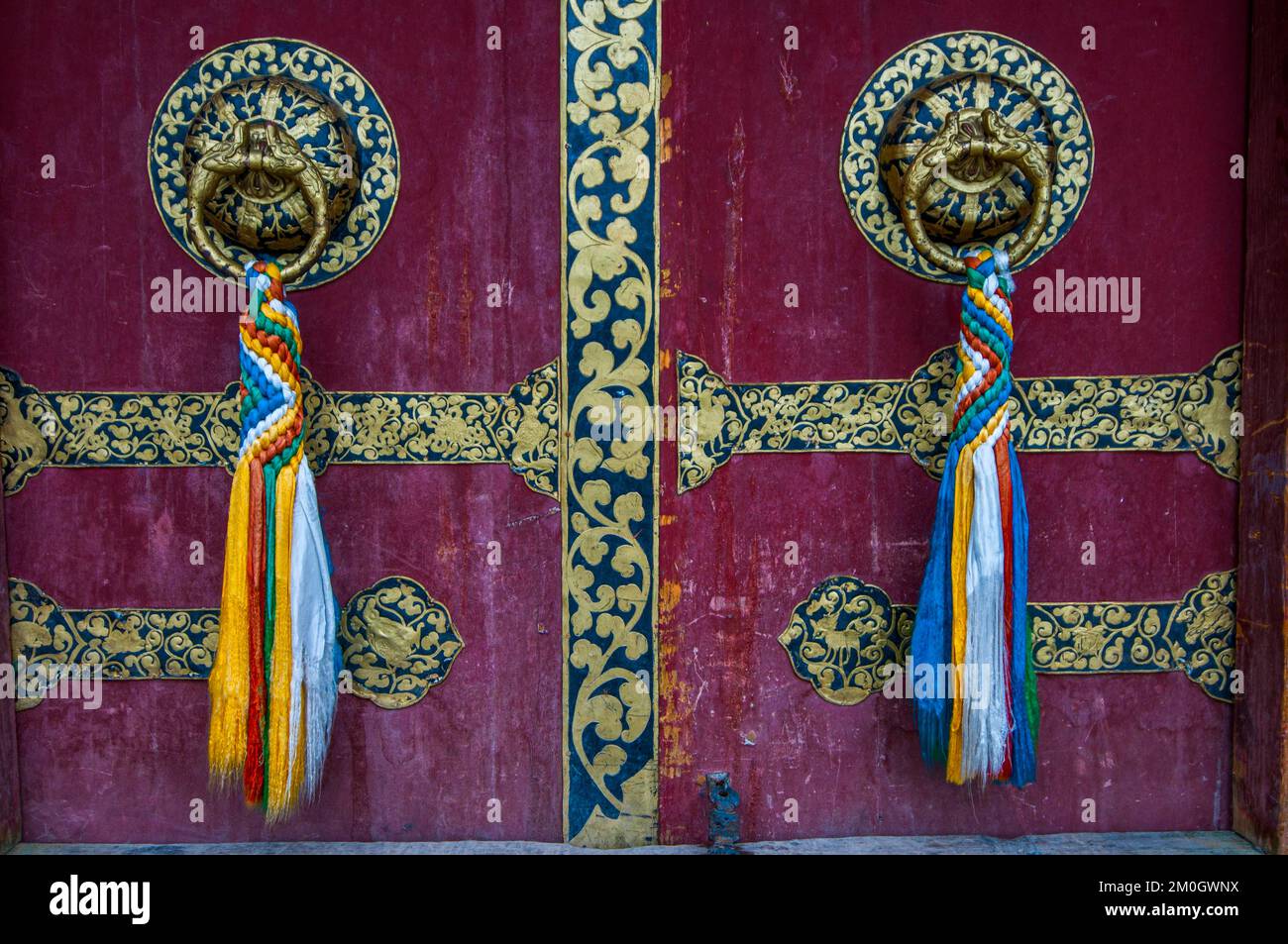 Tibetan door knob in the Potala in Lhasa, Unesco world heritage sightLhasa, Tibet, Asia Stock Photo