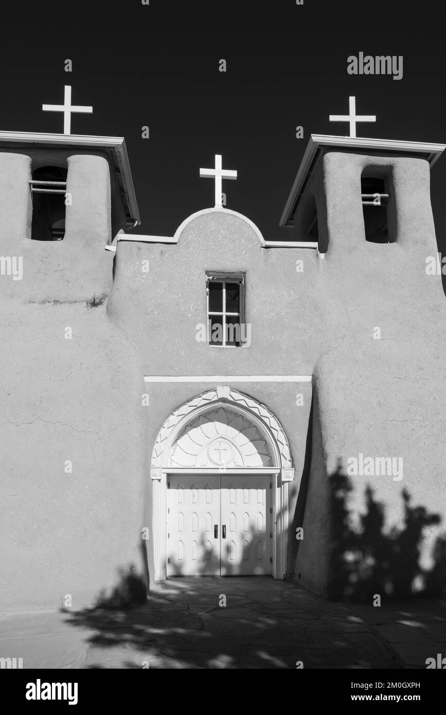 The San Francisco de Asis Church in Ranchos de Taos, New Mexico, USA, made famous by Ansel Adams. Stock Photo