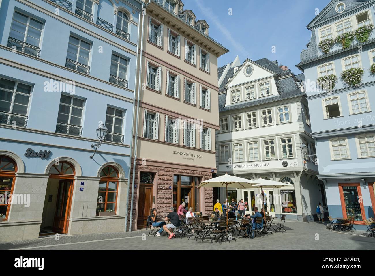 Cafe Hoppenworth & Ploch, Hühnermarkt, Old Town, Frankfurt am Main, Hesse, Germany, Europe Stock Photo