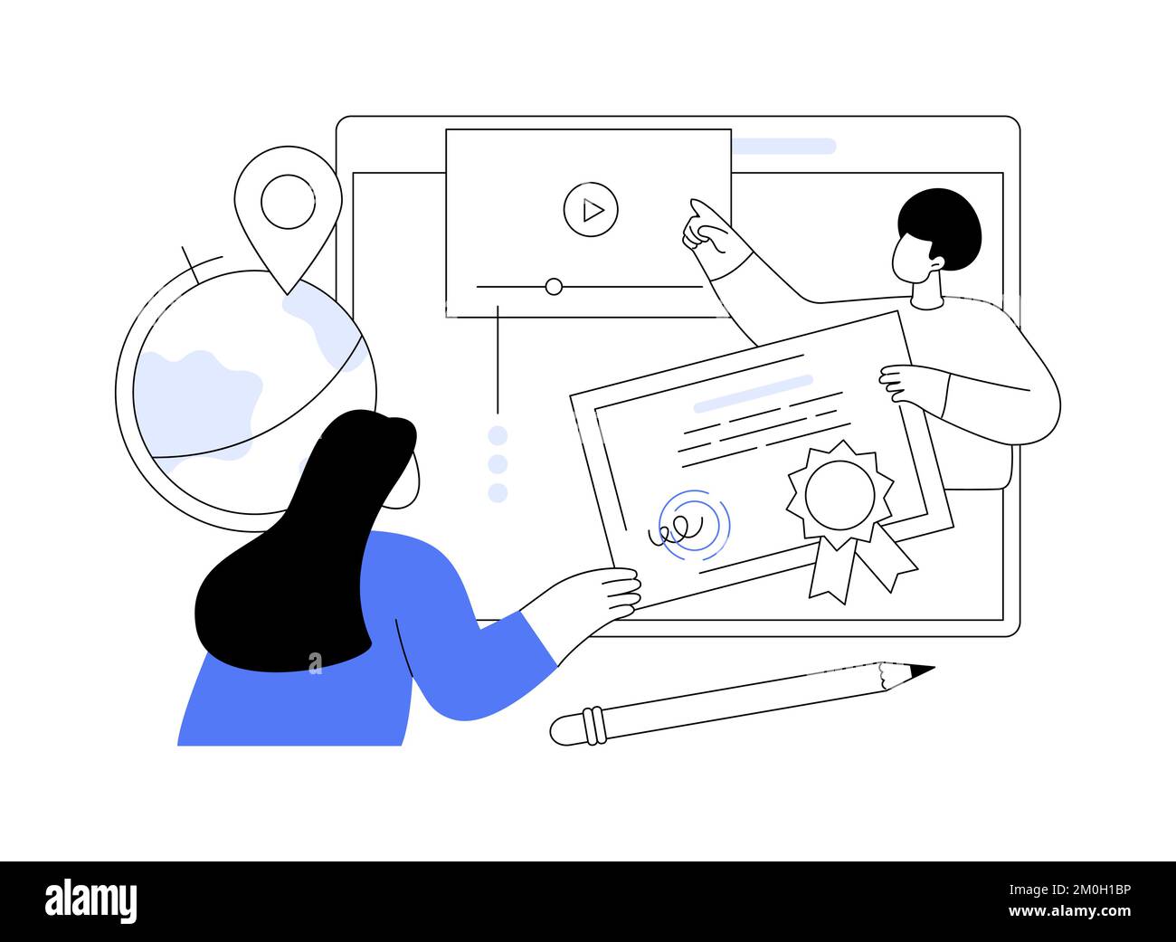Online education platform abstract concept vector illustration Stock ...