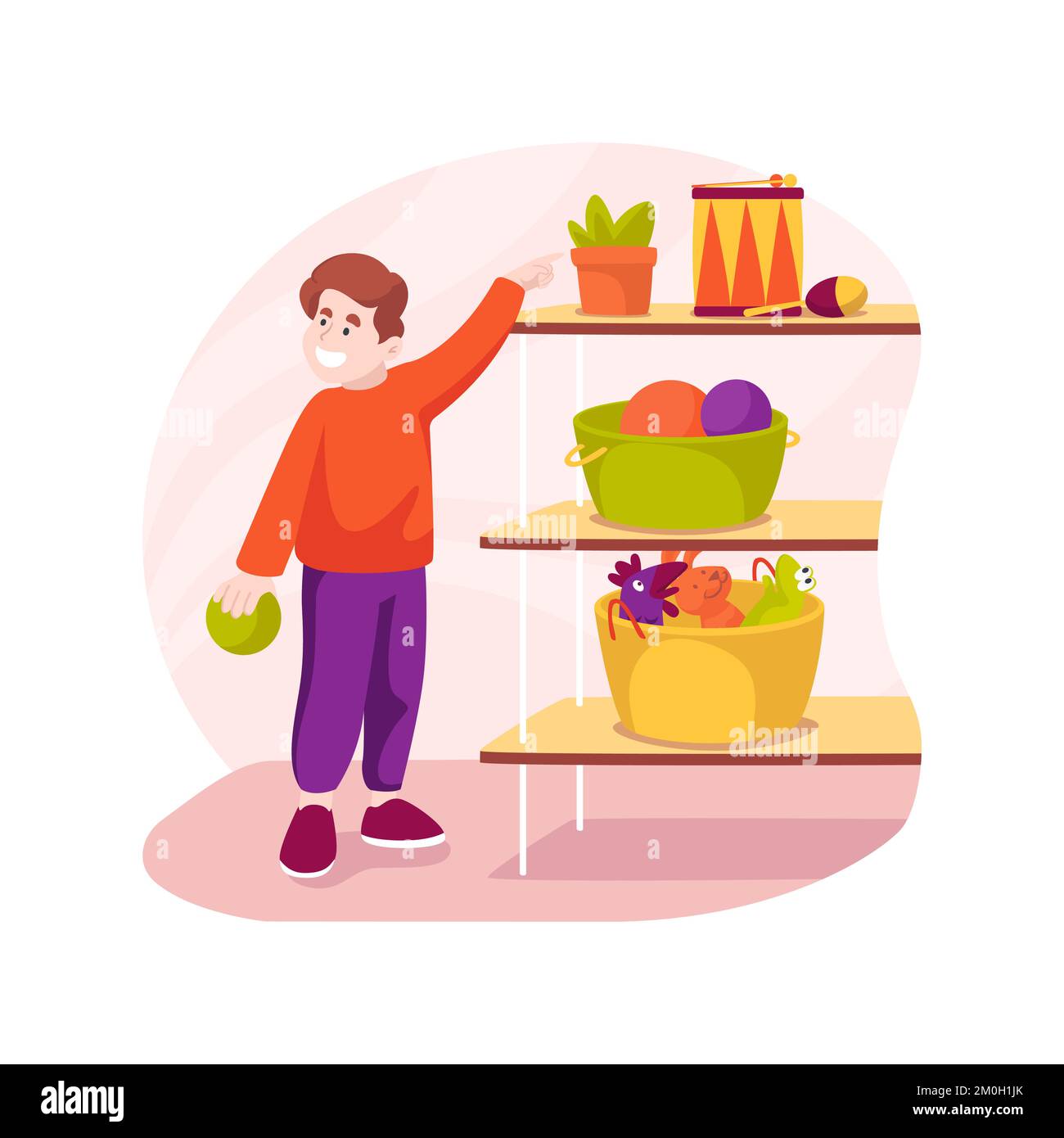 Clean up toys isolated cartoon vector illustration Stock Vector Image