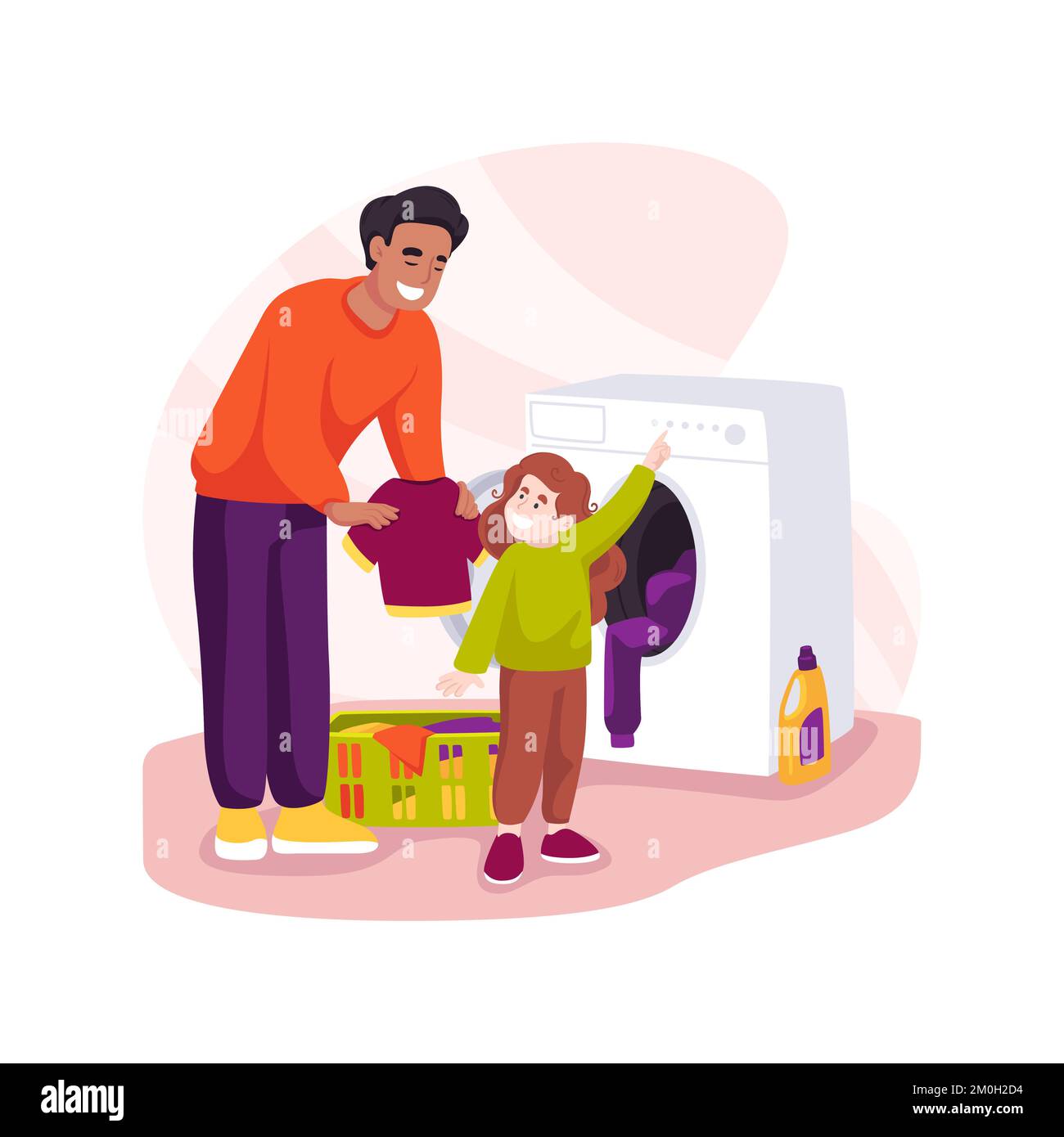 Doing laundry isolated cartoon vector illustration Stock Vector Image