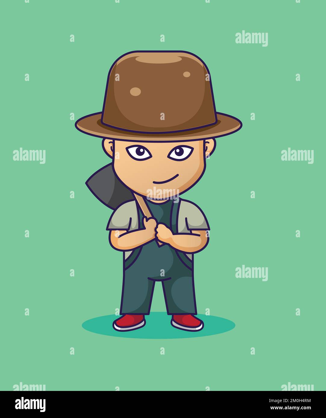 Cute Farmer cartoon vector illustration Stock Vector Image & Art - Alamy