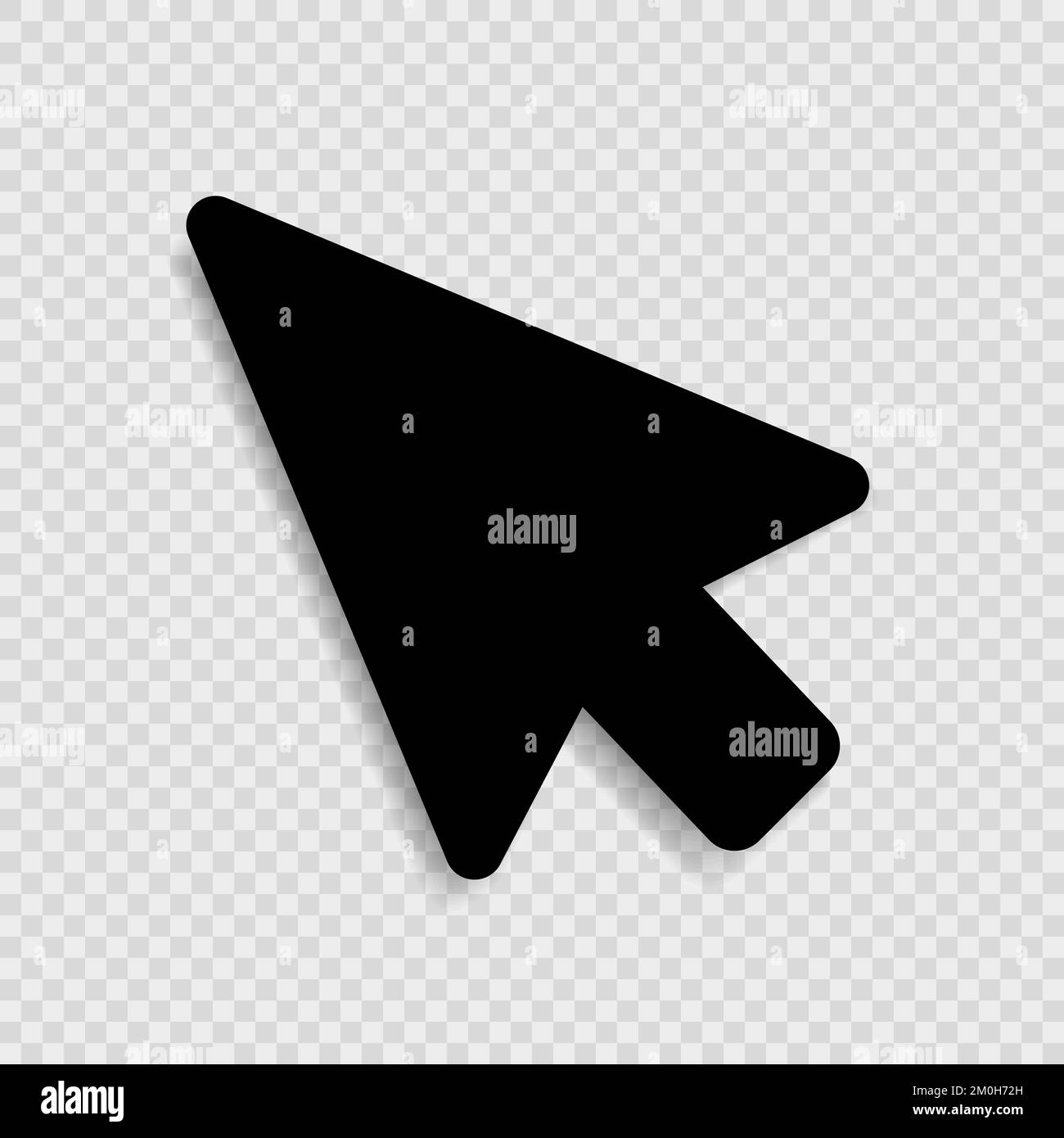 The black icon of the computer mouse cursor pointer on a transparent