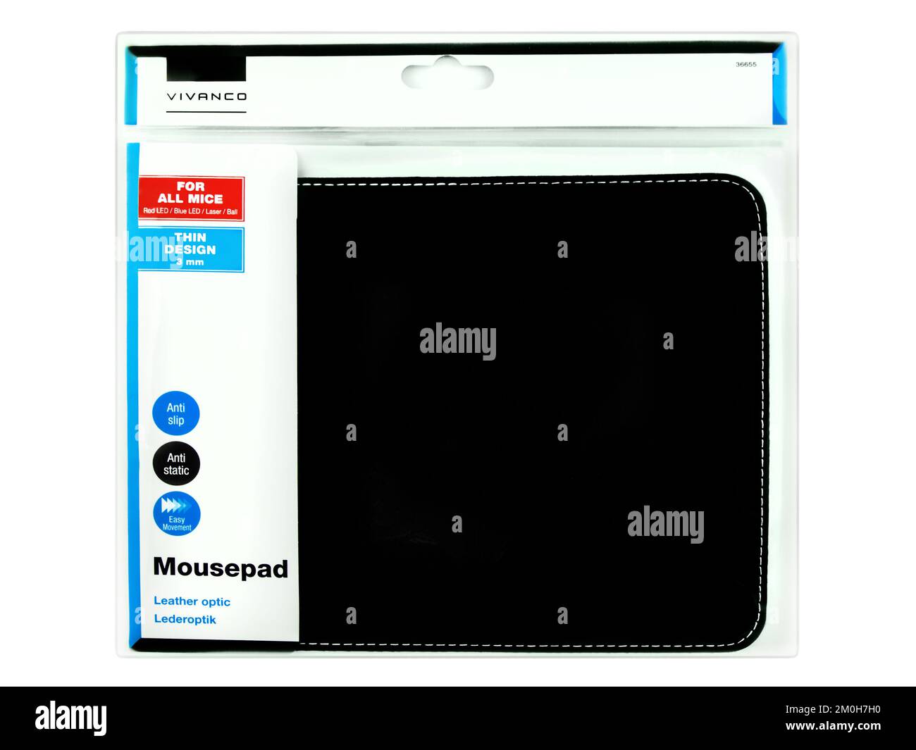 Hamburg, Germany - December 6  2022: Lederoptik Mousepad von Vivanco auf weissem Hintergrund   - Vivanco mousepad leather optic for all mice isolated Stock Photo
