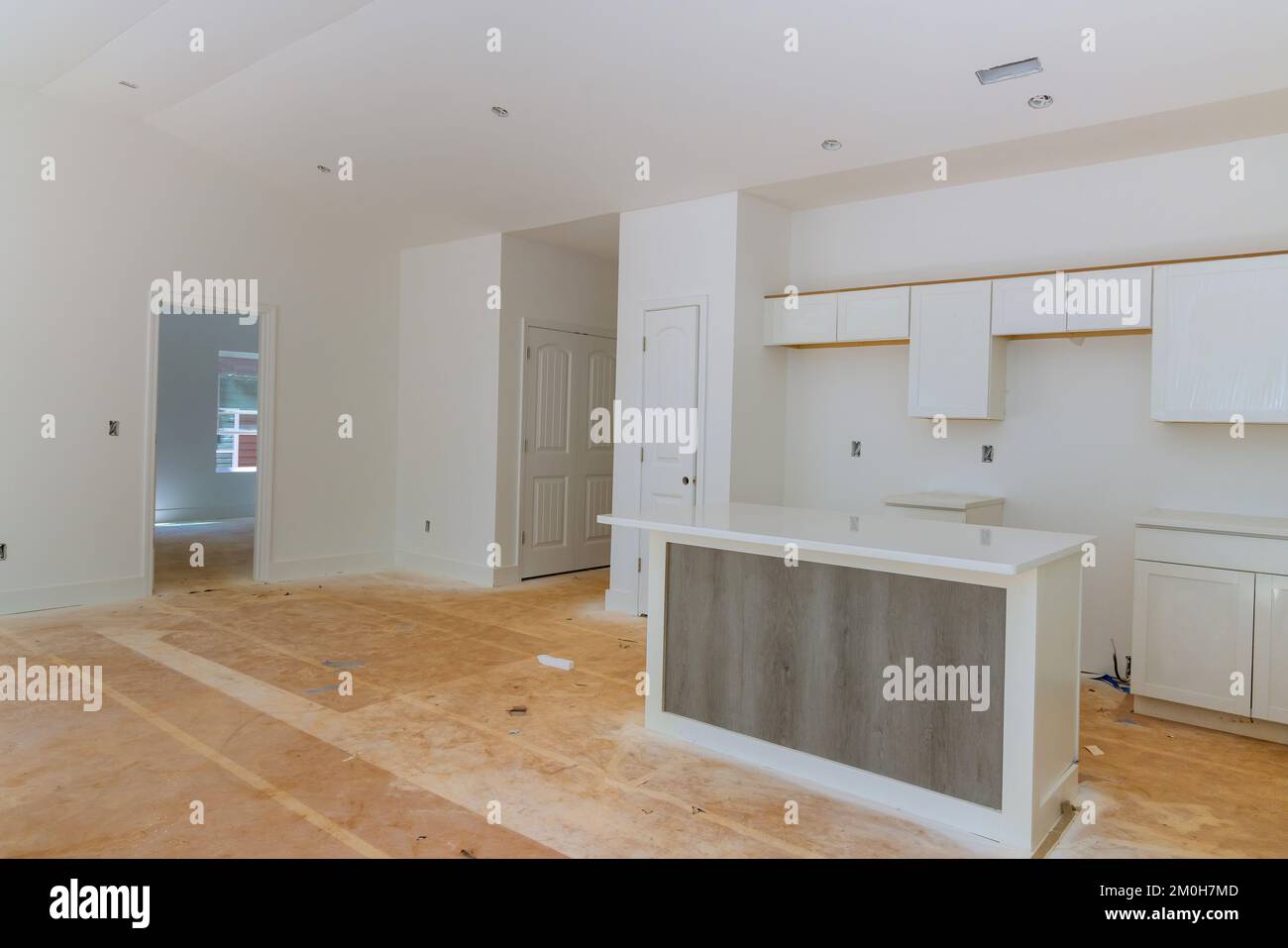 Newly constructed house was installed with white kitchen as