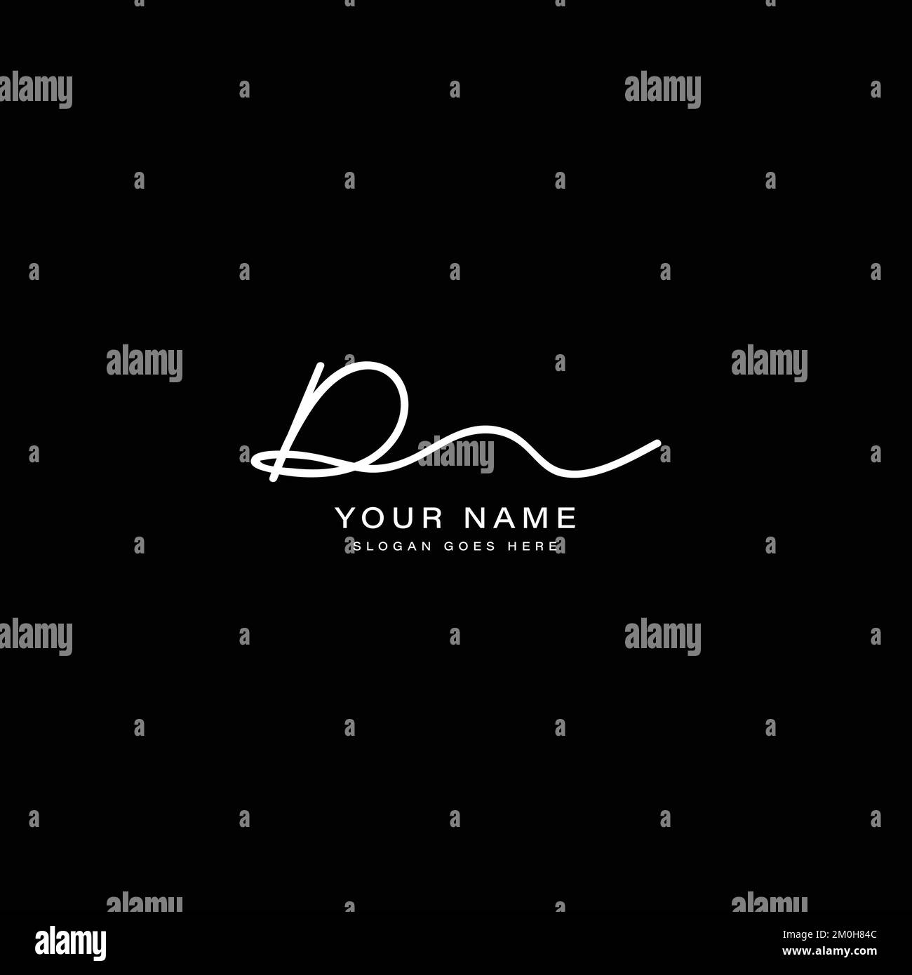 Initial Letter D Logo, Handwritten and Signature in joining style for Business Name with Alphabet D Stock Vector