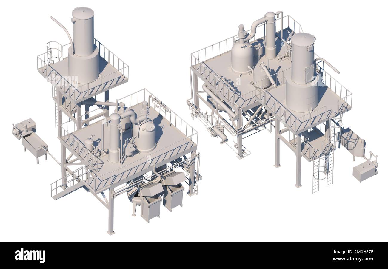 industrial equipment jam cooking isolated on white. 3d rendering Stock