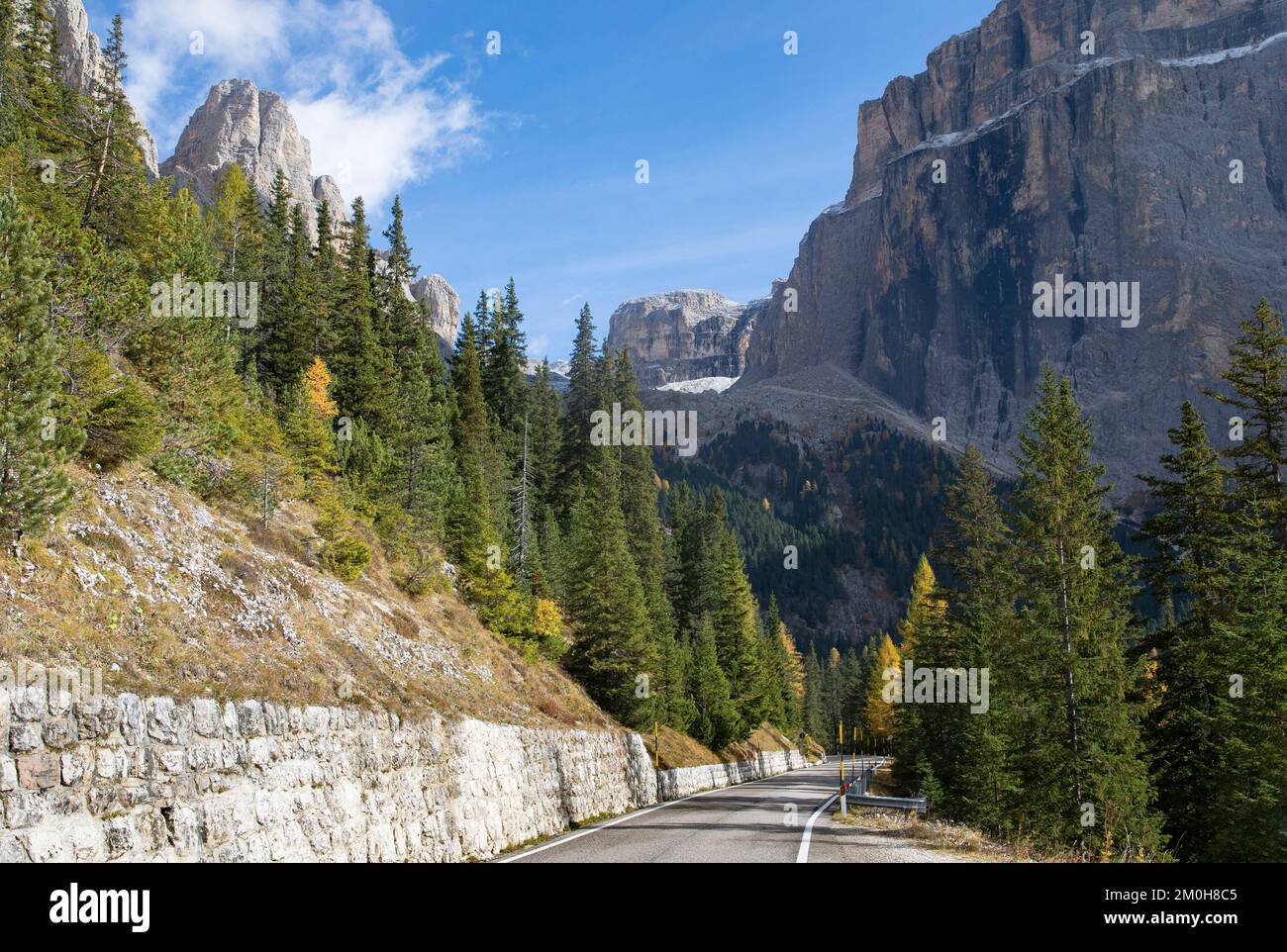 Italy, Trentino Alto Adige region, Dolomites, Selva, Gardena and Badia valley, Sella massif Stock Photo