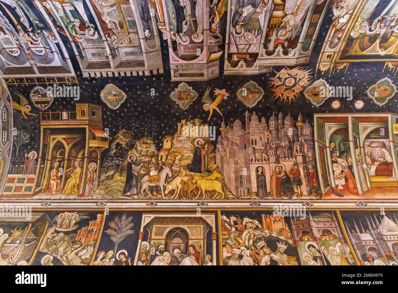 Italy, Apulia, Galatina, Basilica di Santa Caterina d'Alessandria, ceiling paintings Stock Photo