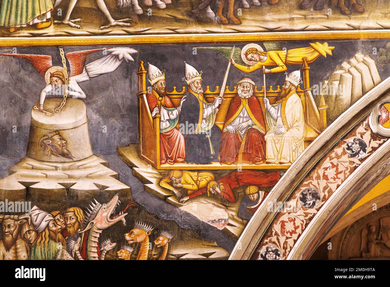Italy, Apulia, Galatina, Basilica di Santa Caterina d'Alessandria, wall paintings Stock Photo