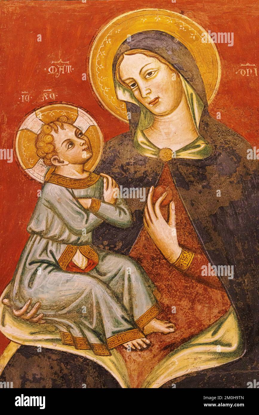 Italy, Apulia, Galatina, Basilica di Santa Caterina d'Alessandria, wall paintings Stock Photo