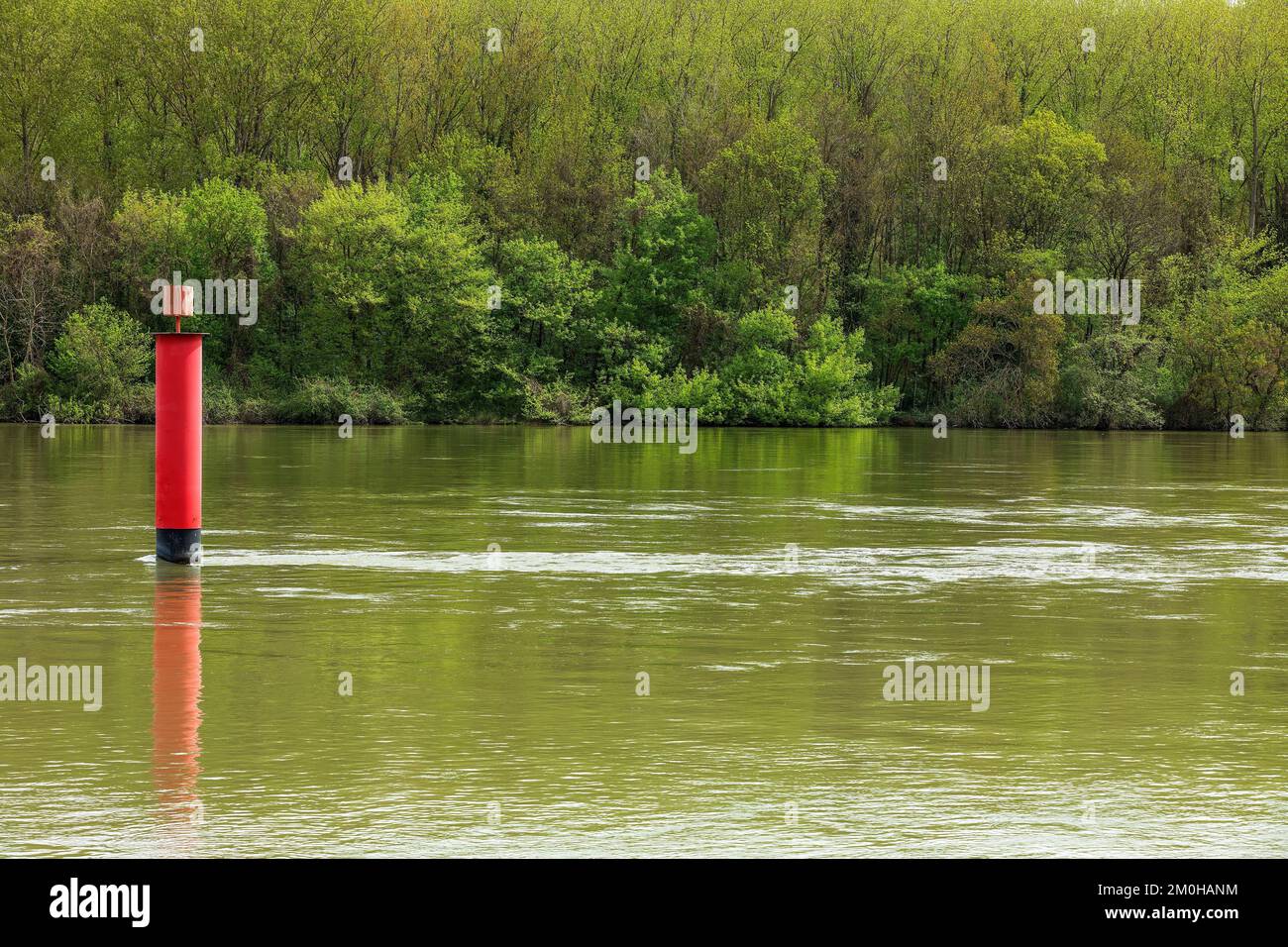France, Rhone, Tupin et Semons, beacon on the Rhone Stock Photo Alamy