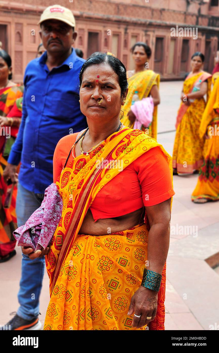 Women with typical clothing, India Stock Photo - Alamy