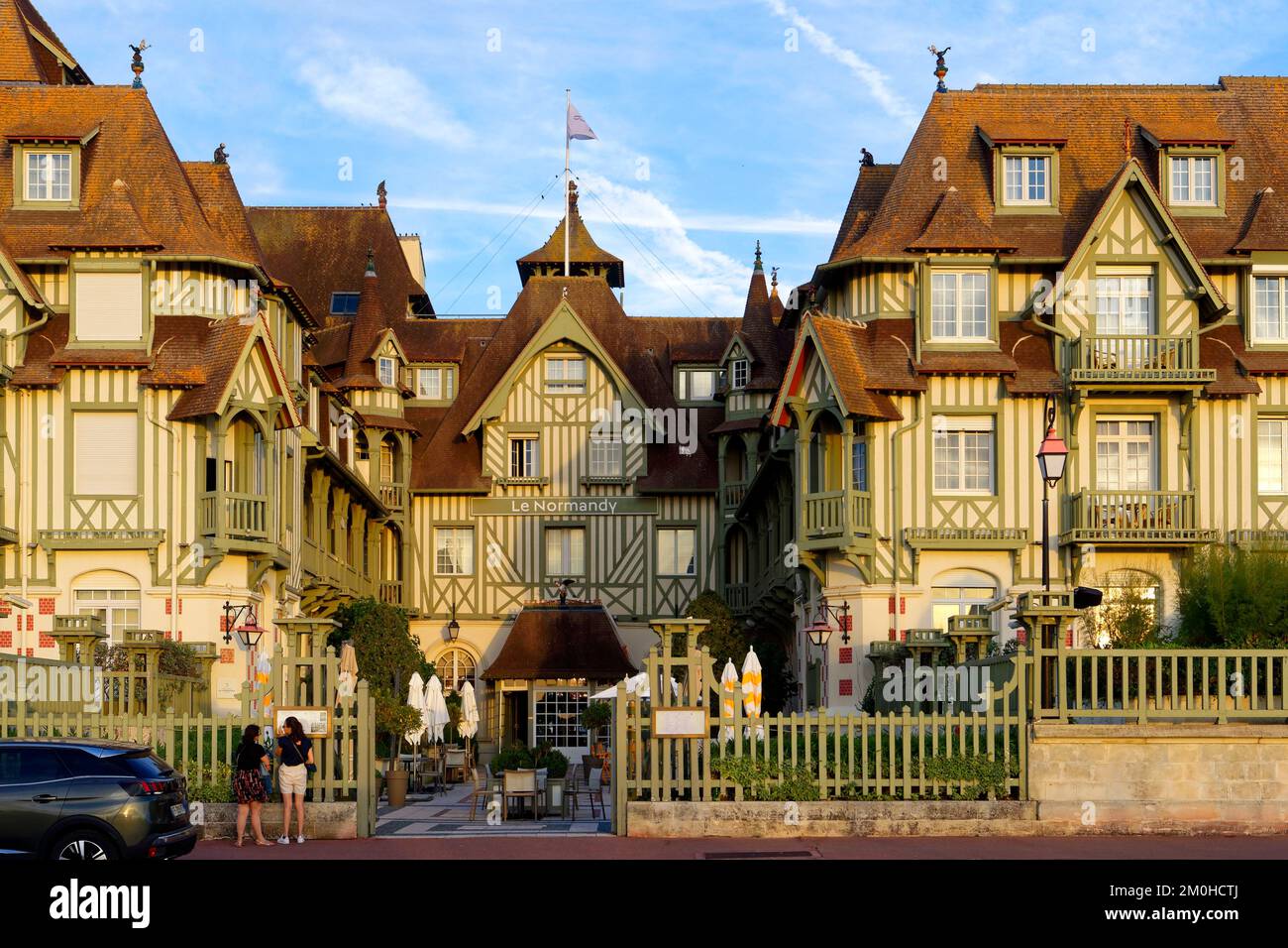 France, Calvados, Pays d'Auge, Deauville, Boulevard Eugene Cornuche, Hotel Normandy Barriere, a luxury hotel of Lucien Barriere Group built in 1912 Stock Photo