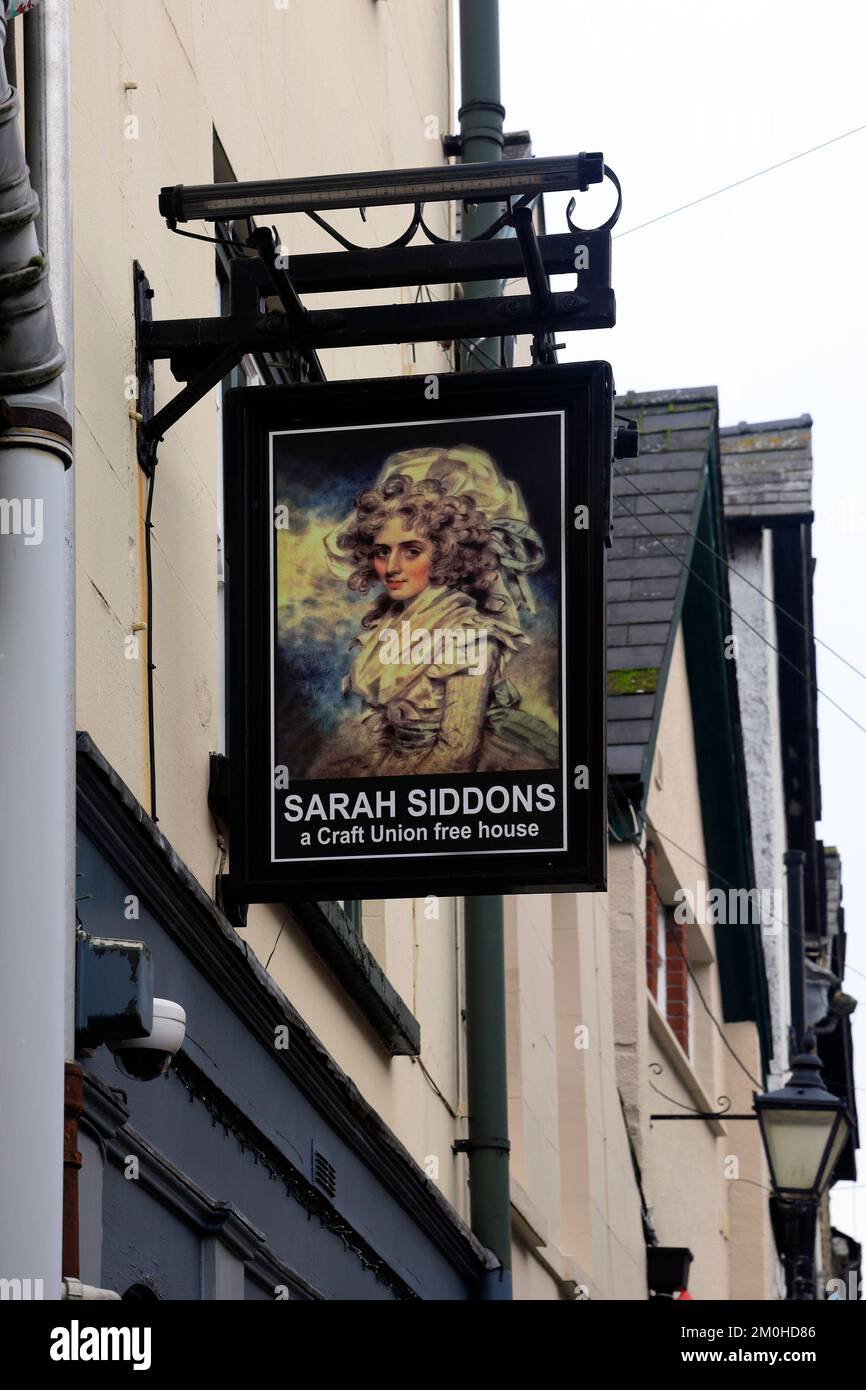 Public house sign, Sarah Siddons a craft union free house, Brecon