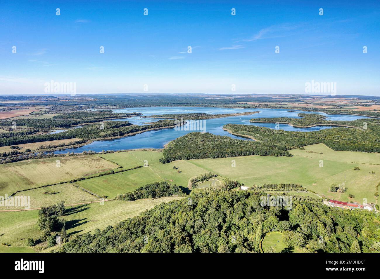 France, Meuse, Lorraine Regional Natural Park, Montsec, Madine lake (aerial view) Stock Photo