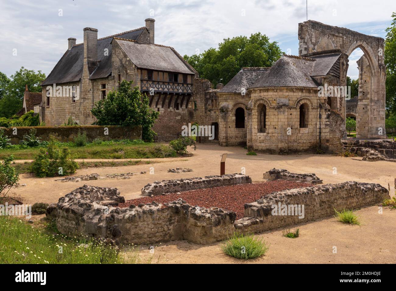 France, Indre et Loire, La Riche, Loire Valley listed as World Heritage by UNESCO, Saint Cosme priory, Ronsard residence, prior's house and 12th century church Stock Photo