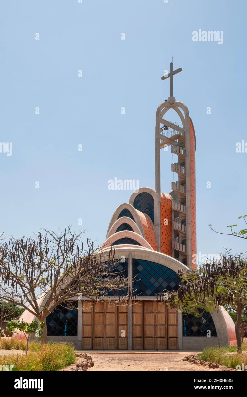Senegal, Thies district, Petite c?te, M'bour departement, Nianing, the church of Saint Epiphany of the Lord of Nianing Stock Photo
